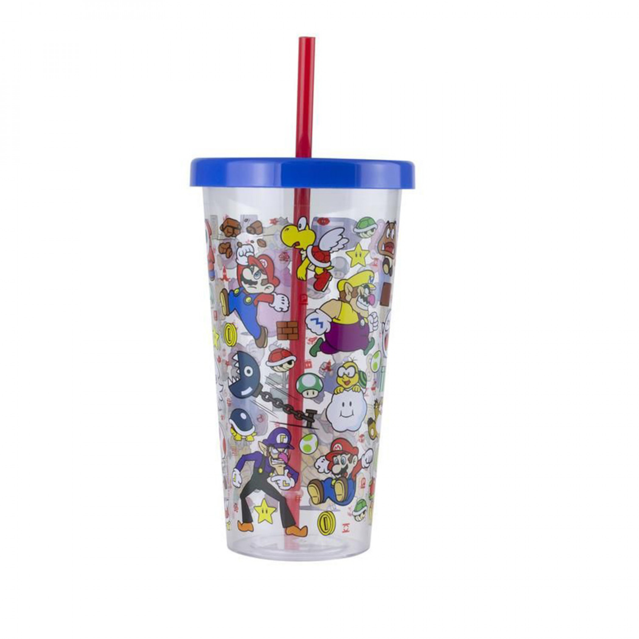 Super Mario Characters and Power-Ups 23oz Cup with Lid and Straw