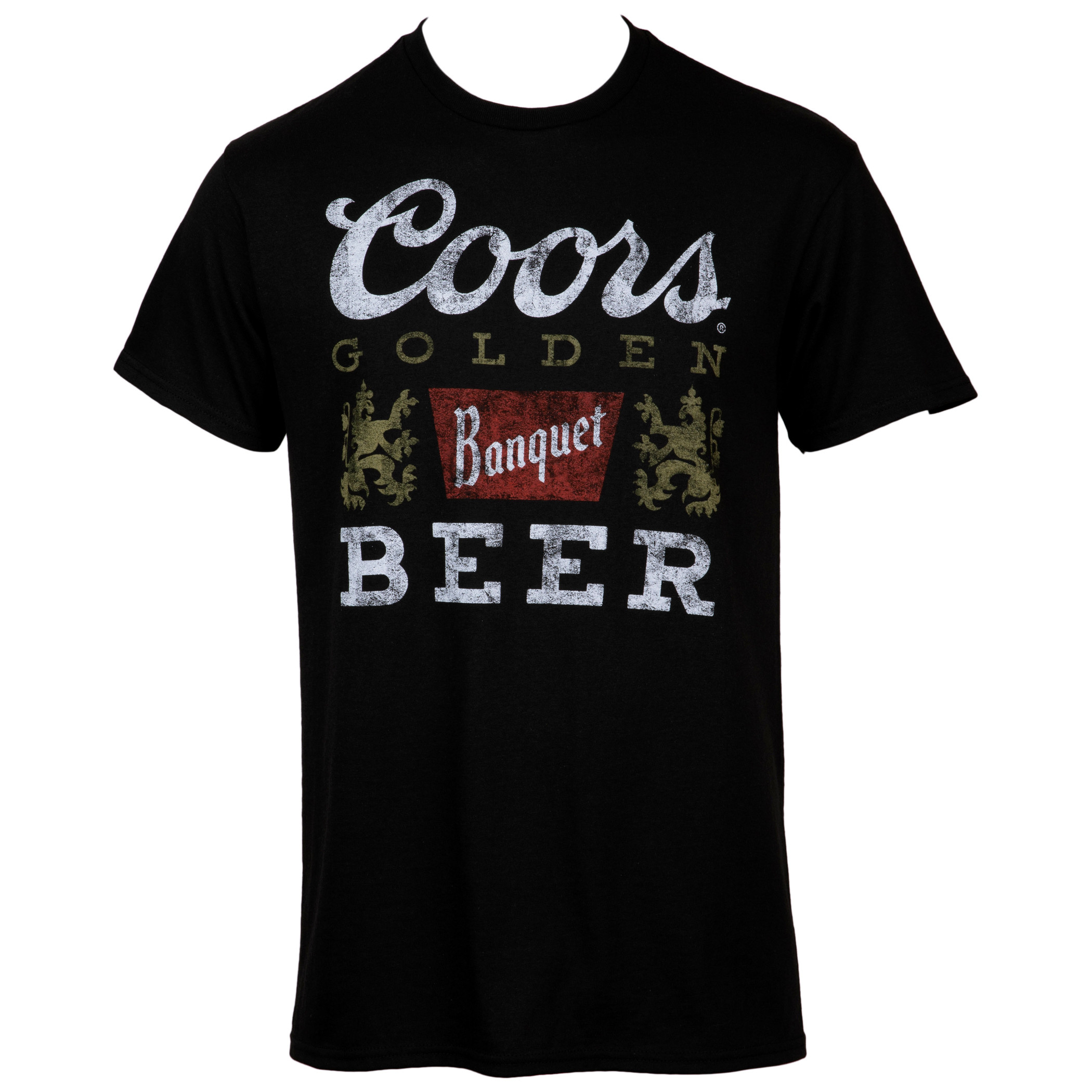 Coors Golden Banquet Beer Logo Distressed Black Colorway T-shirt