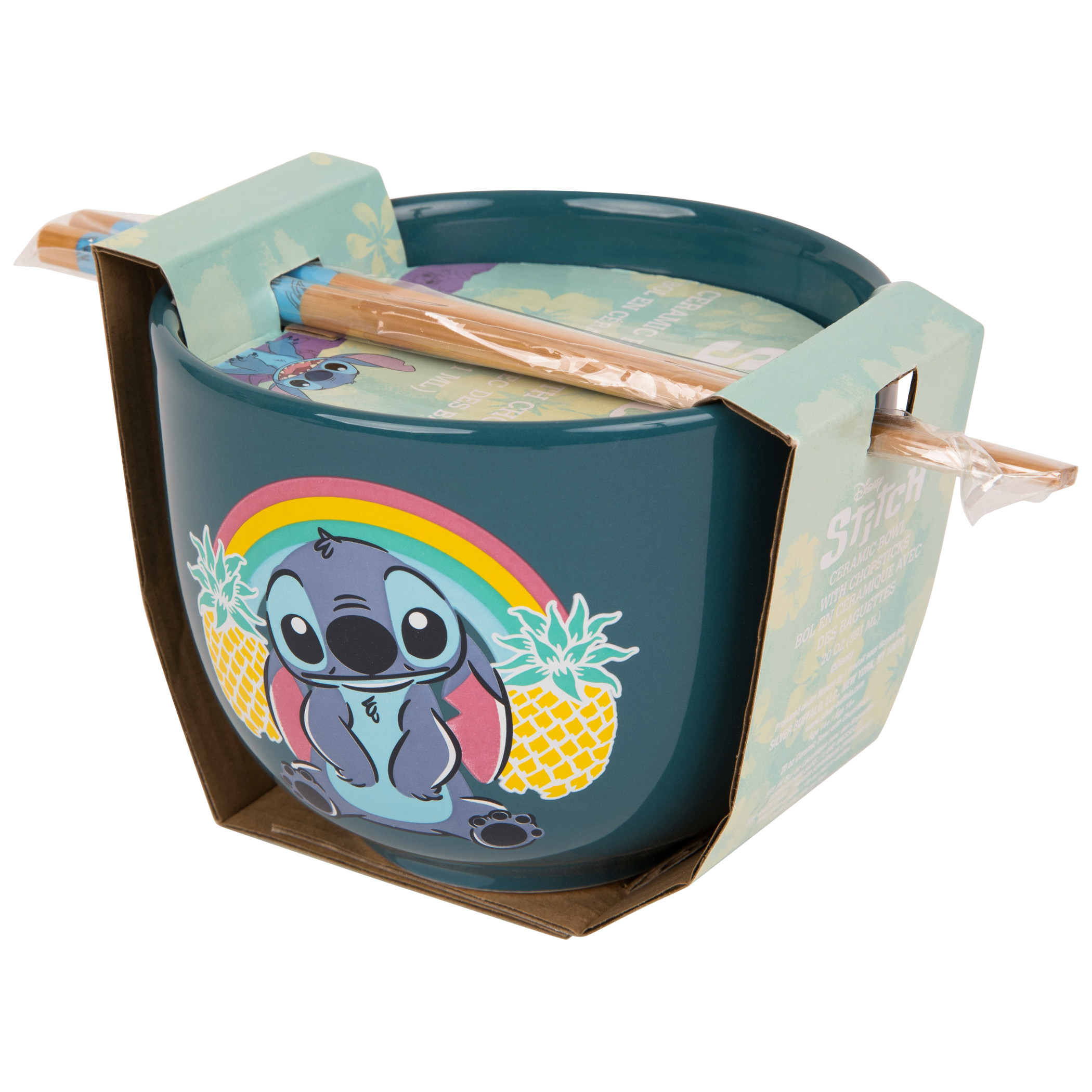 Disney Stitch Ramen Bowl w/Chopsticks Lilo And Stitch Set 3