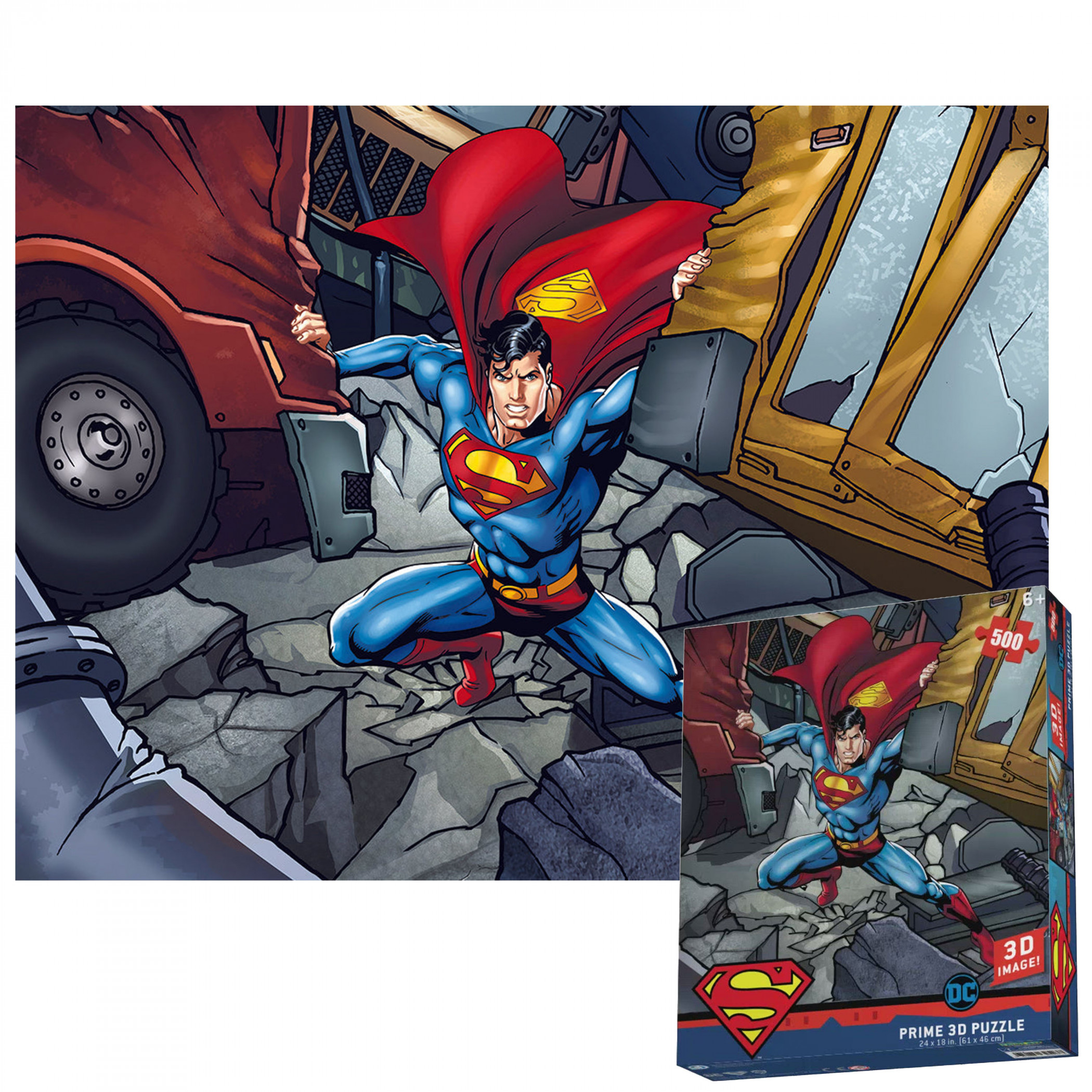 Superman Strength DC Comics 3D Lenticular 500pc Jigsaw Puzzle