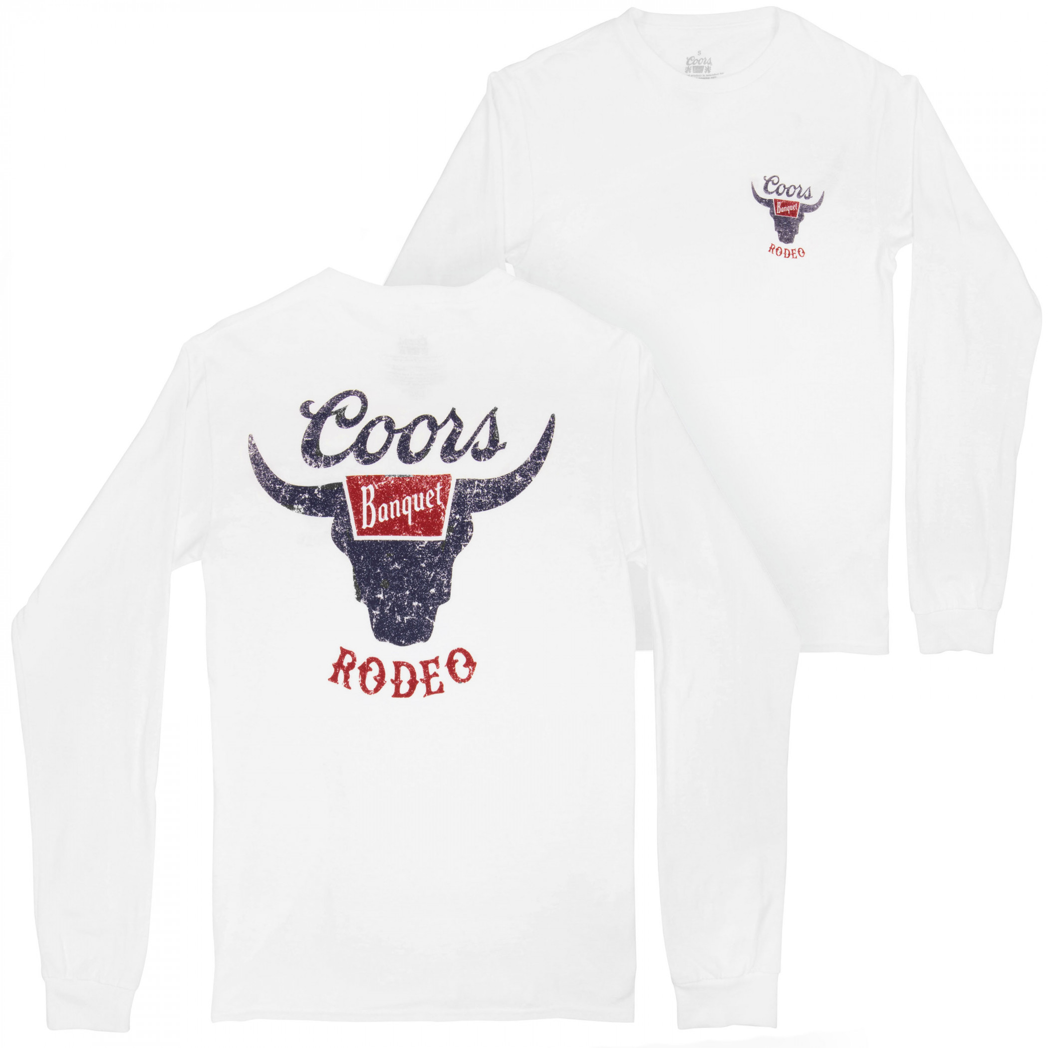 Coors Banquet Rodeo Logo Men's White Long Sleeve Shirt