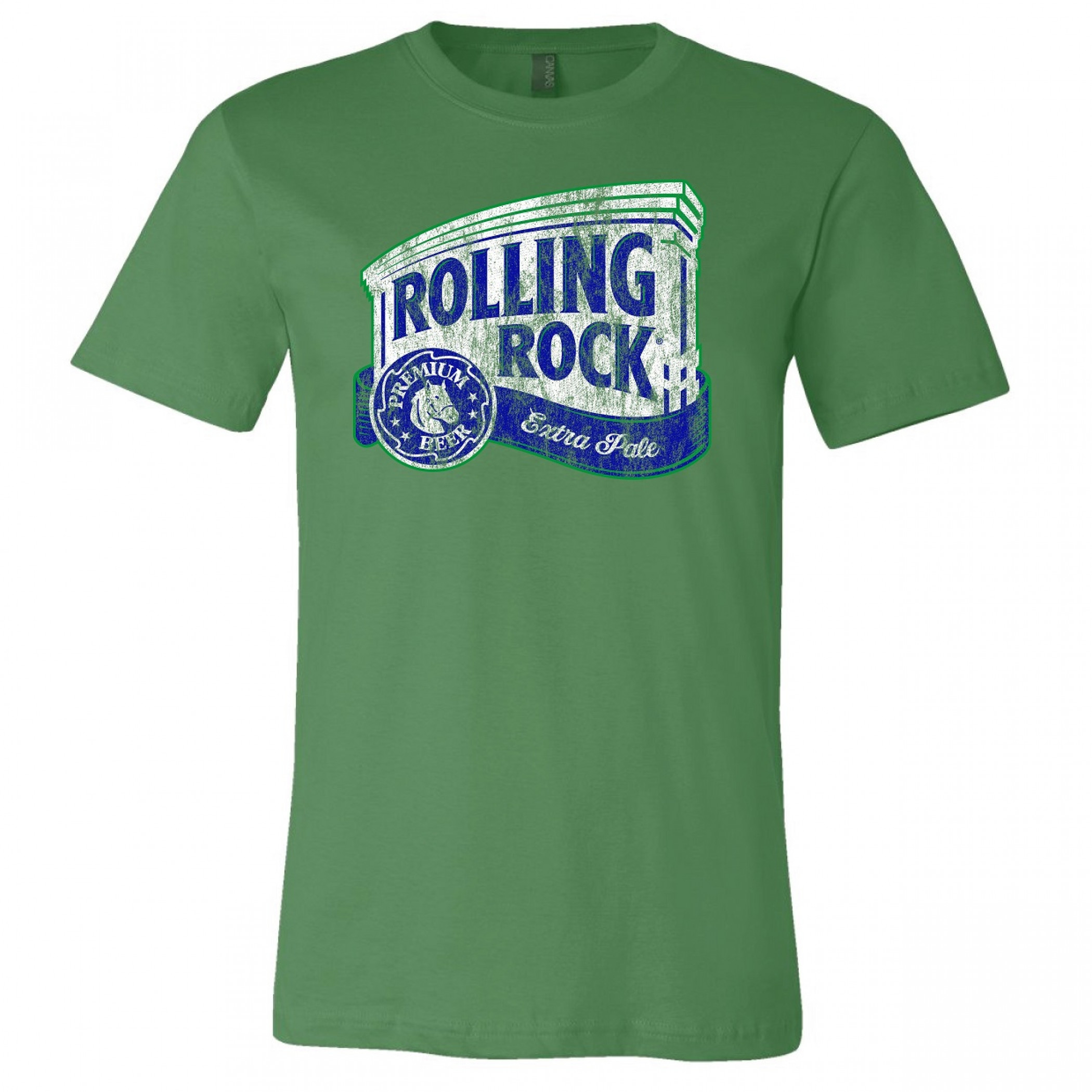 Rolling Rock Beer Classic Logo Distressed T-Shirt