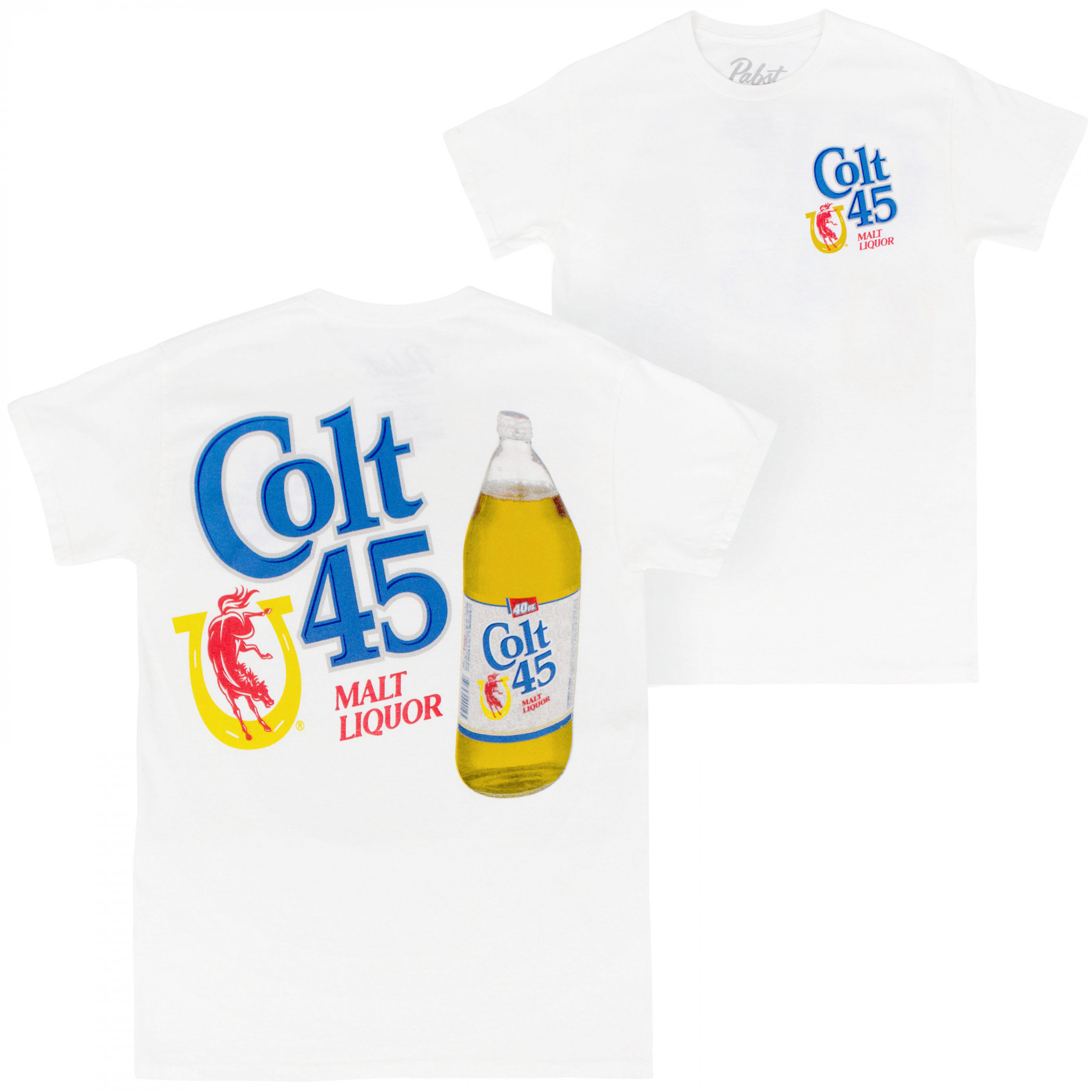 Colt 45 Malt Liquor Front and Back Print T-Shirt