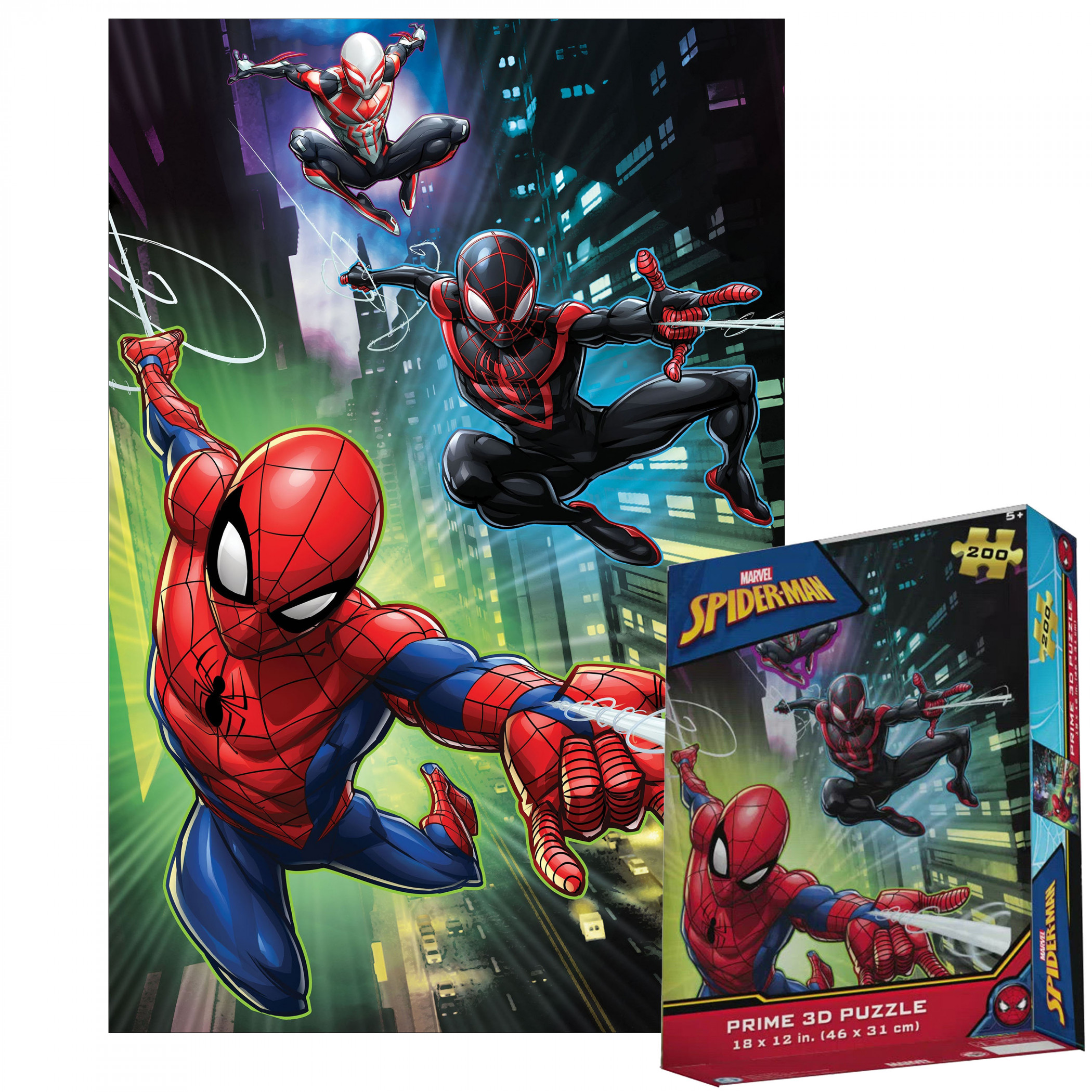 Spider-Man Miles Morales and Spider-Man 2099 3D Lenticular 200pc Jigsaw Puzzle