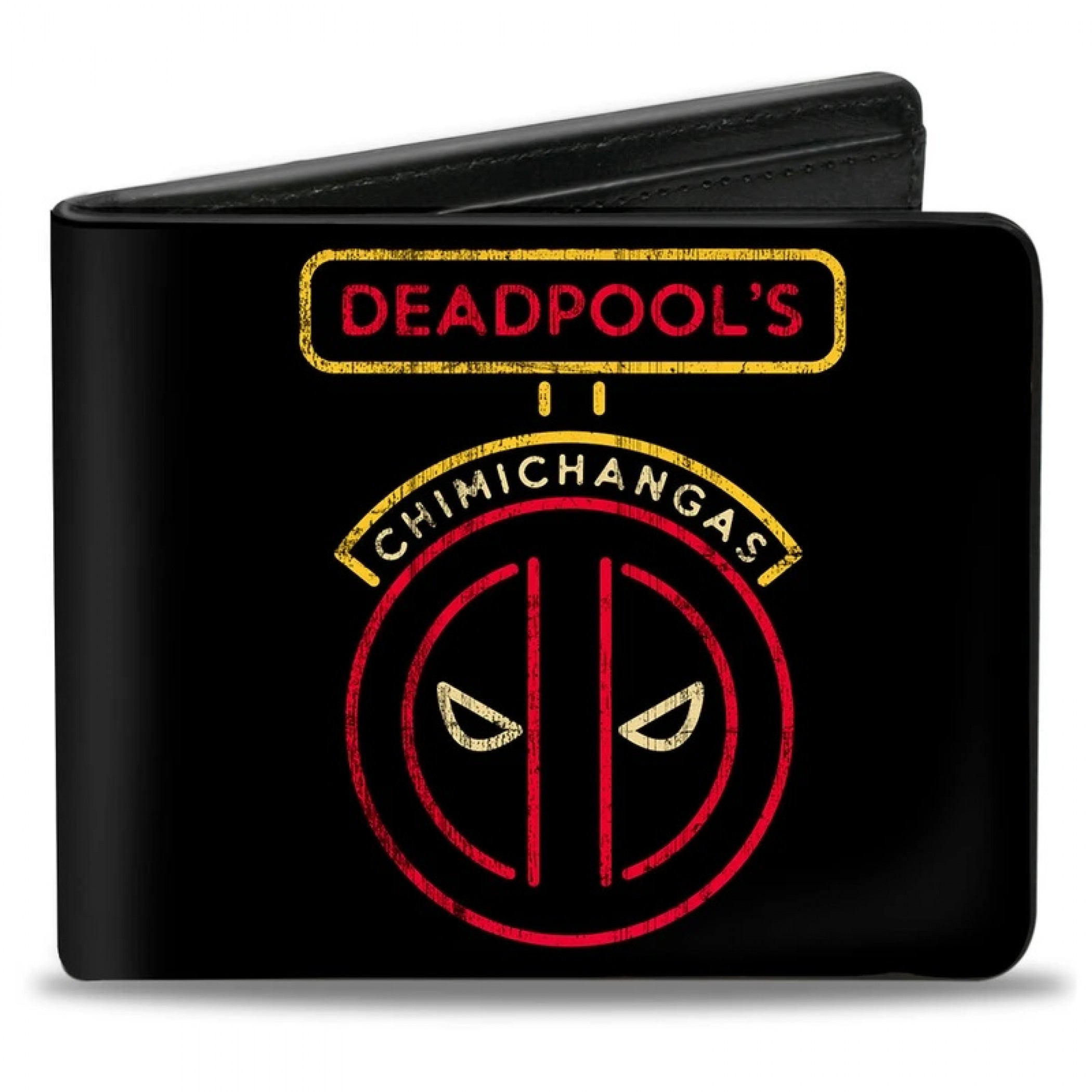 Deadpool Chimichangas Logo and Eating Men's Bi-Fold Wallet