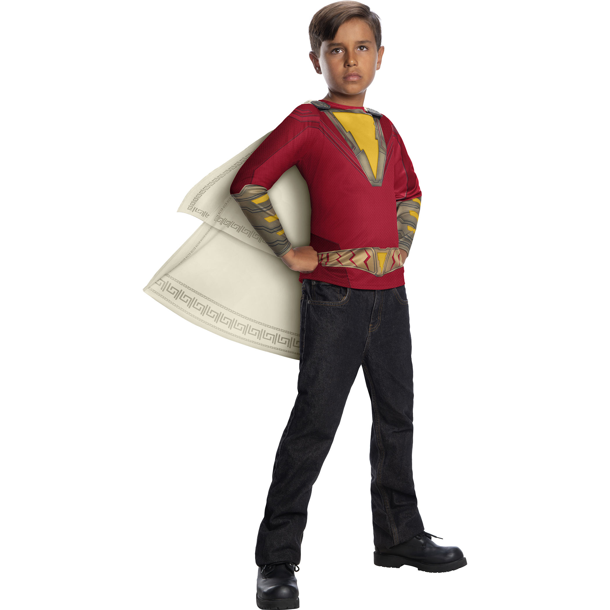 Shazam Costume Youth T-Shirt with Cape