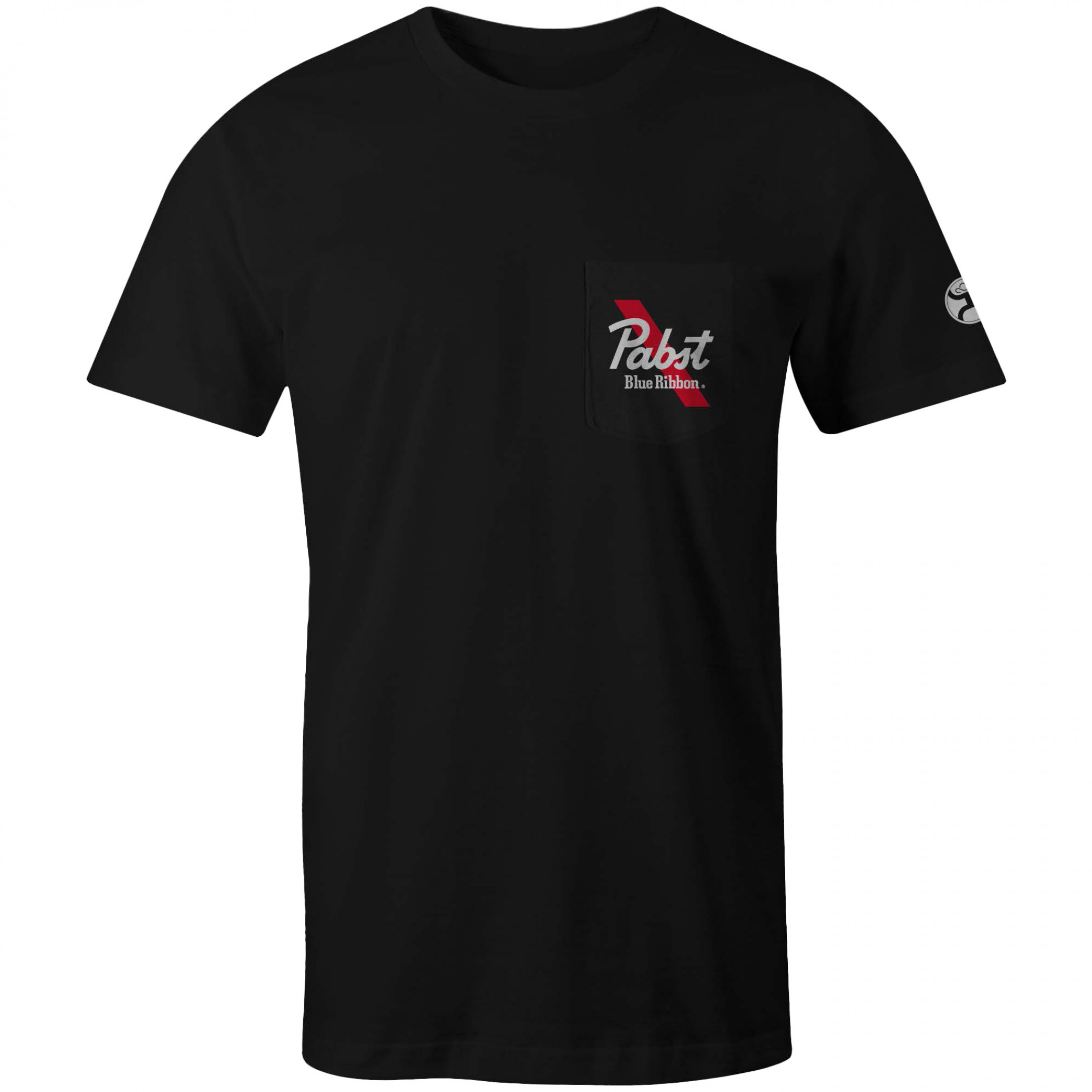 Pabst Blue Ribbon Logo Text Front and Back Print T-Shirt