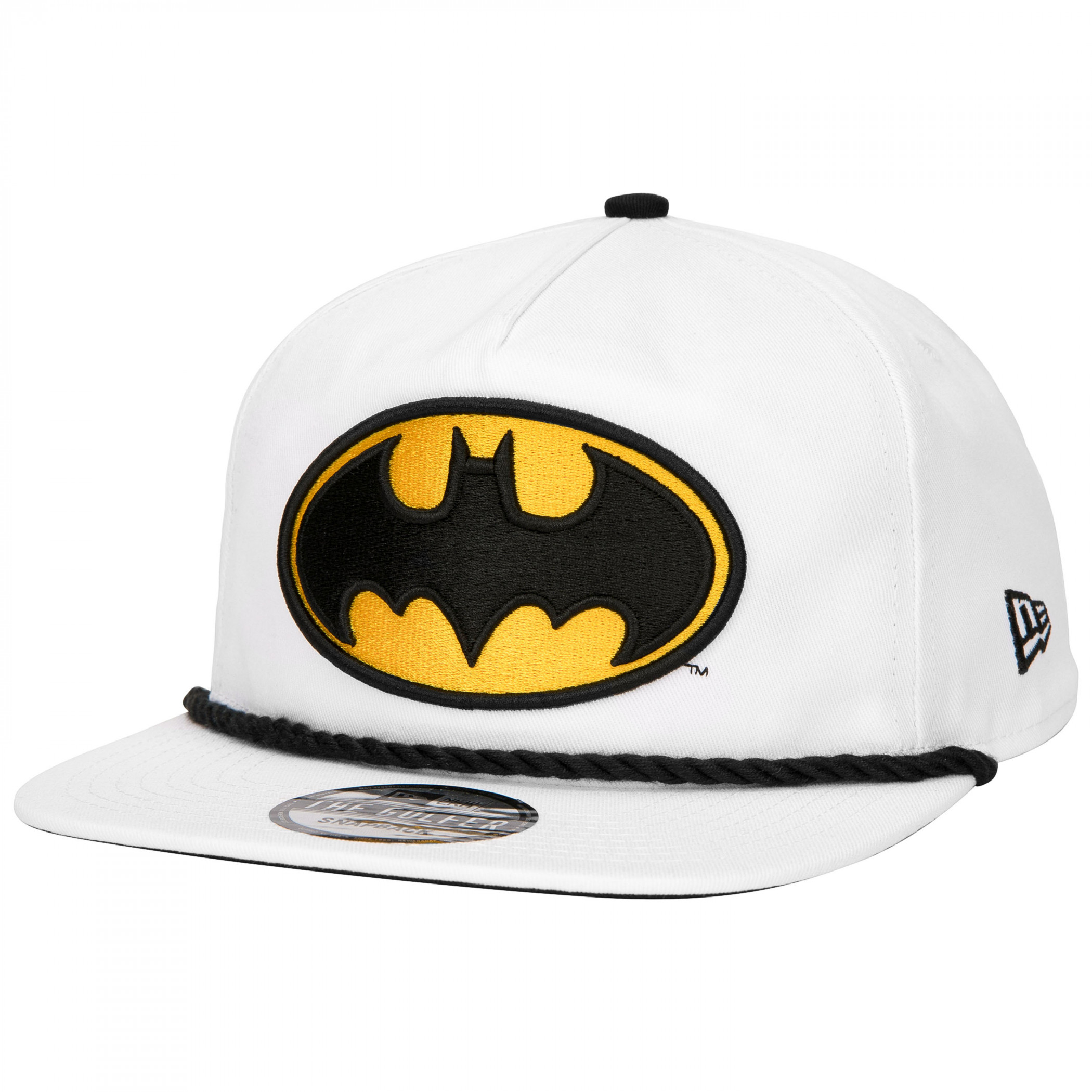 Batman Classic Logo White Colorway New Era Adjustable Golfer Rope Hat