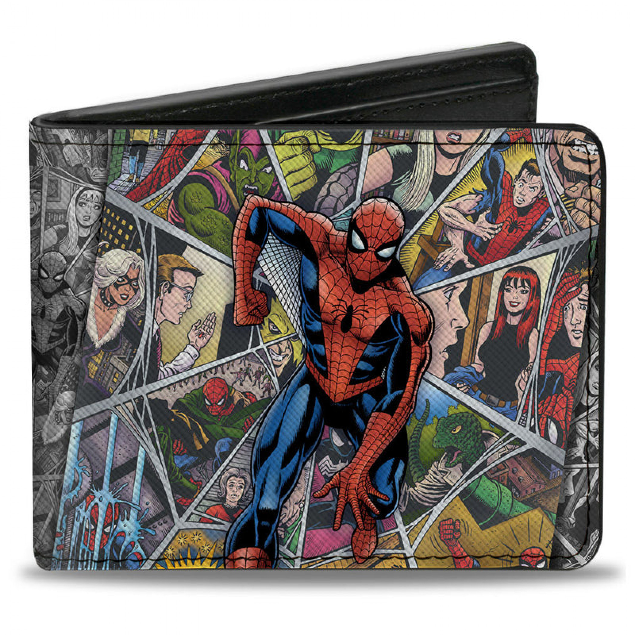 Spider-Man Beyond Amazing Comic Web Scenes Collage Bi-Fold Wallet