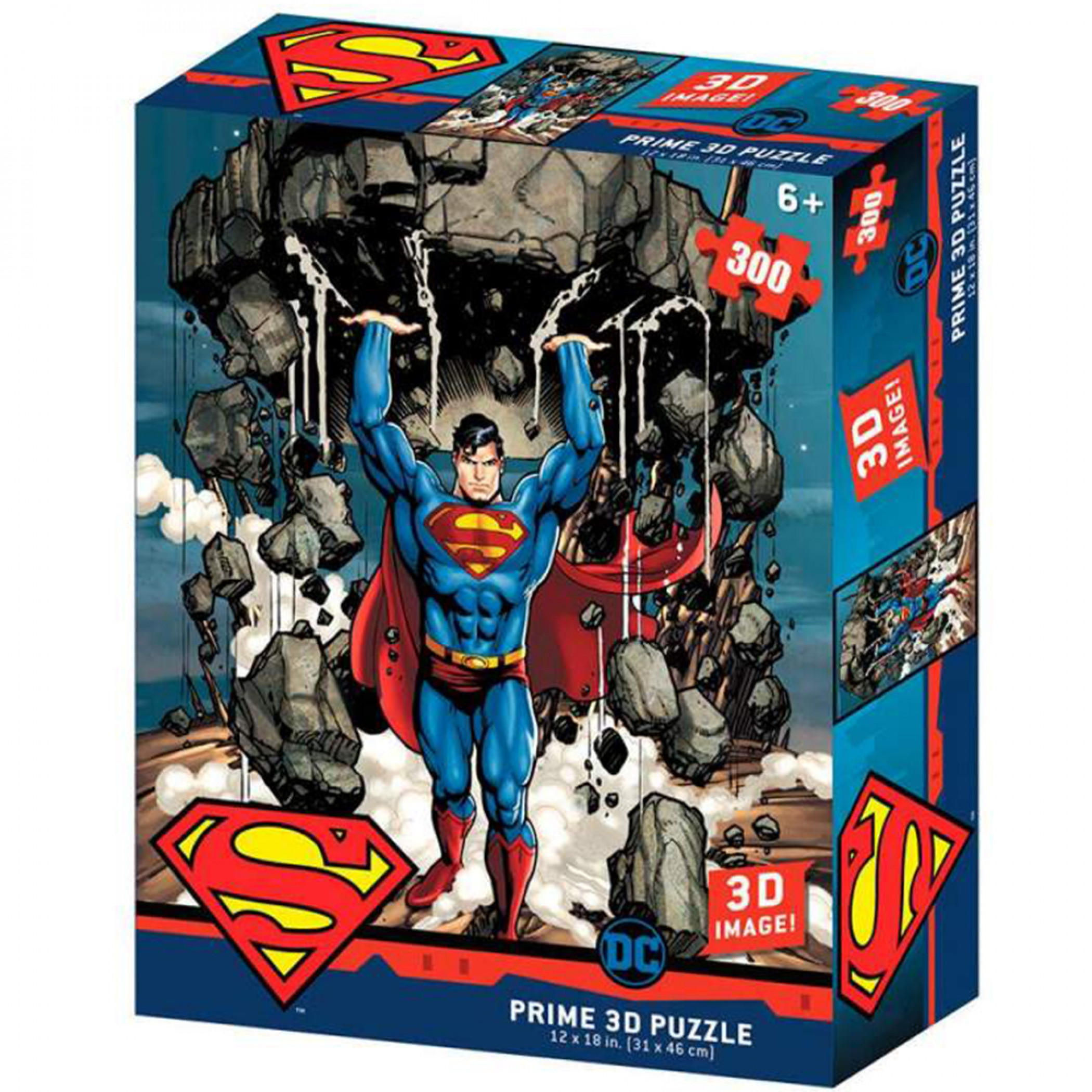 DC Comics Superman Lifting A Building 3D Image 300pc Puzzle