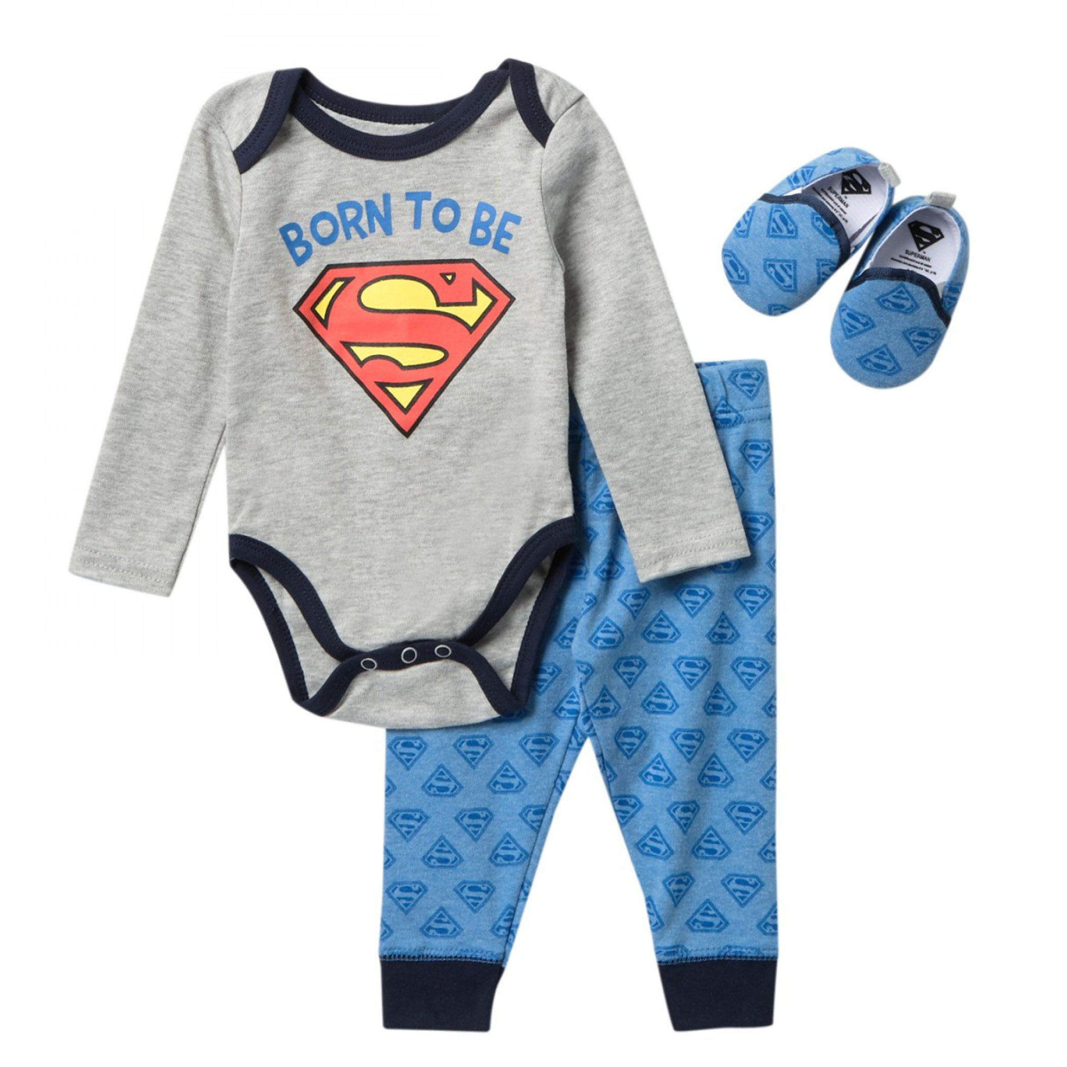 Superman Born To Be Infant 3-Piece Sleep Set