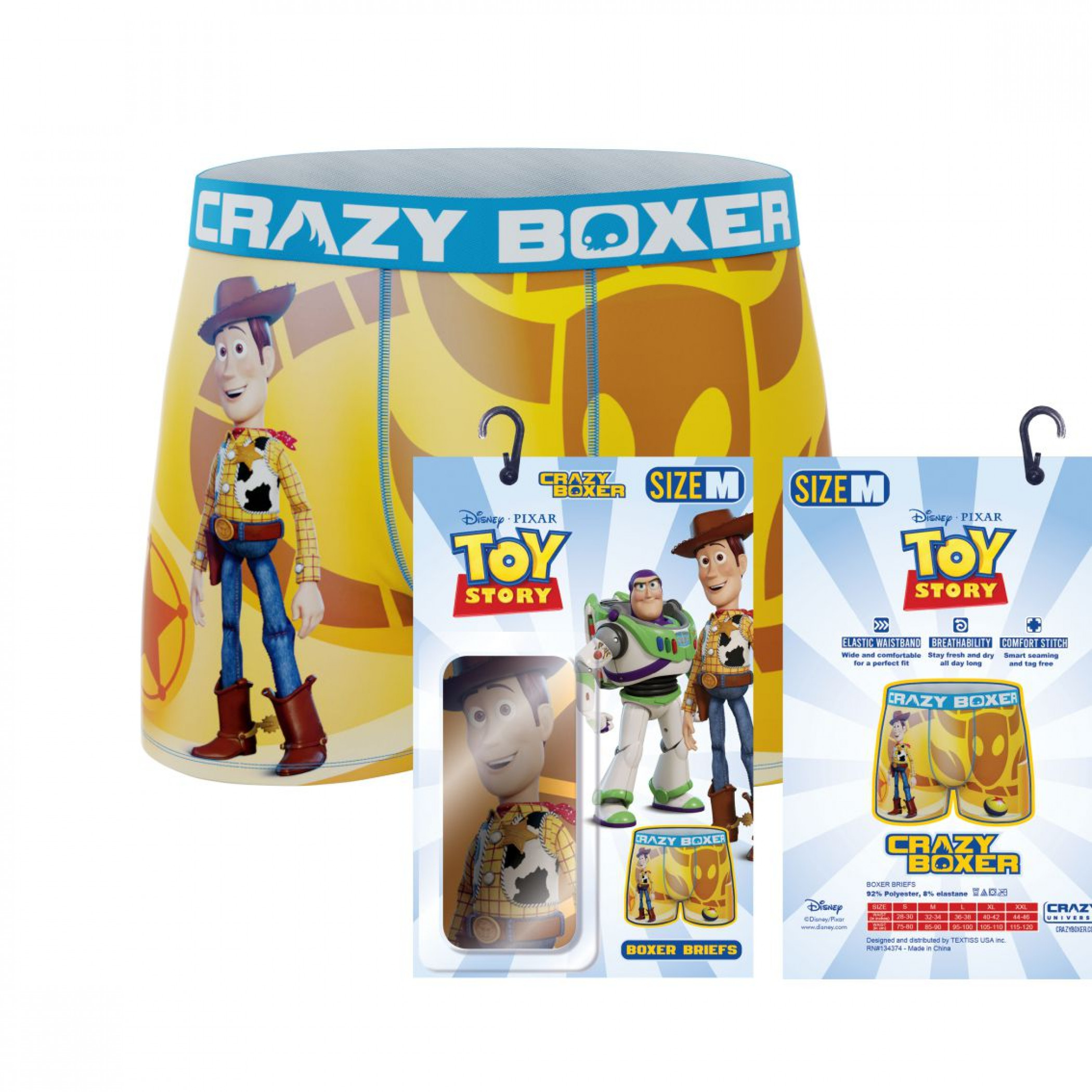 Crazy Boxers Disney Toy Story Woody Men's Boxer Briefs-XLarge (40-42)