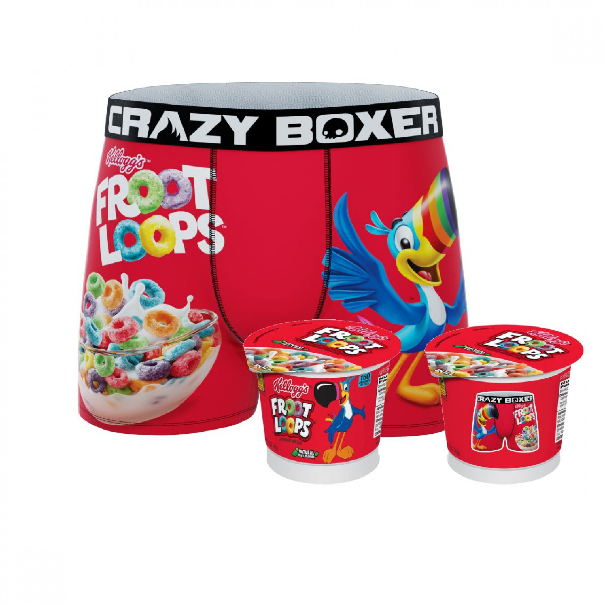 Crazy Boxers Froot Loops Toucan Sam Boxer Briefs in Cereal Cup