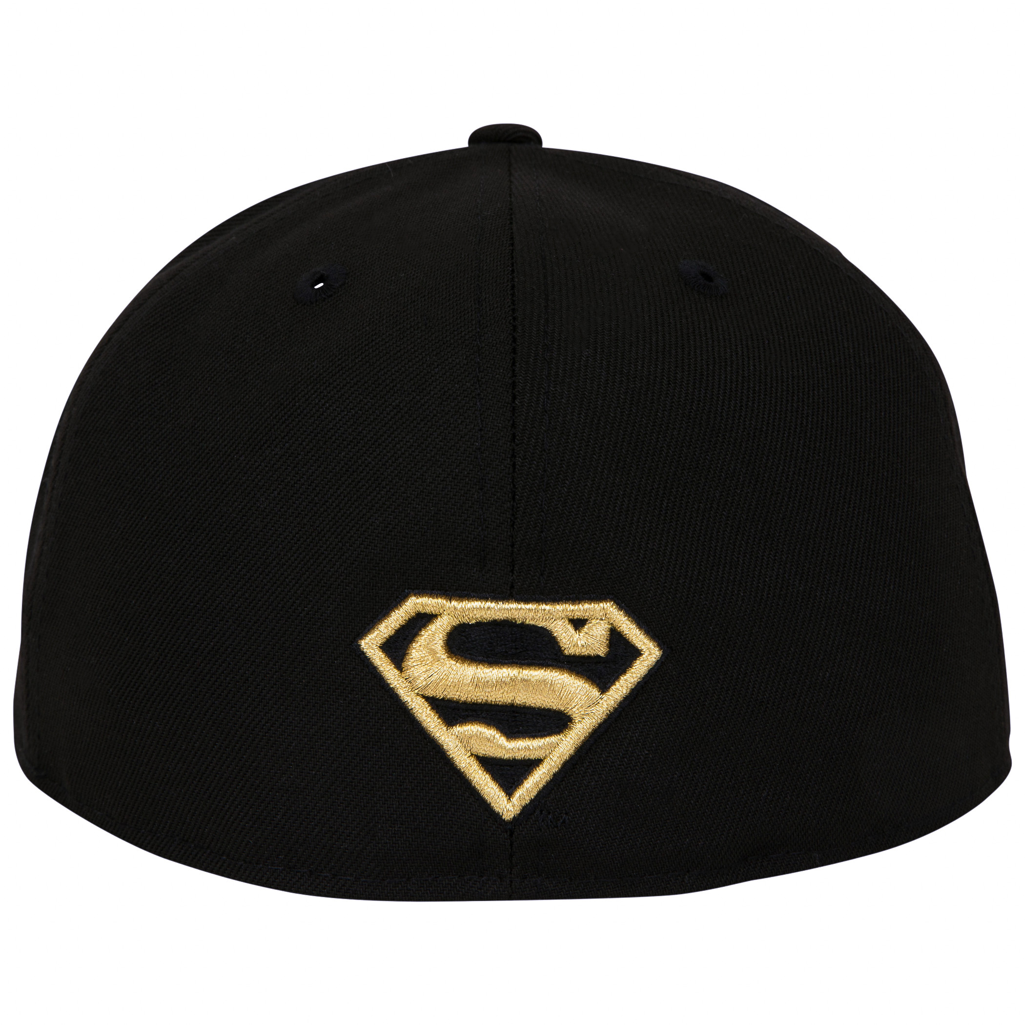 Superman Gold Logo Black Colorway New Era 59Fifty Fitted Hat