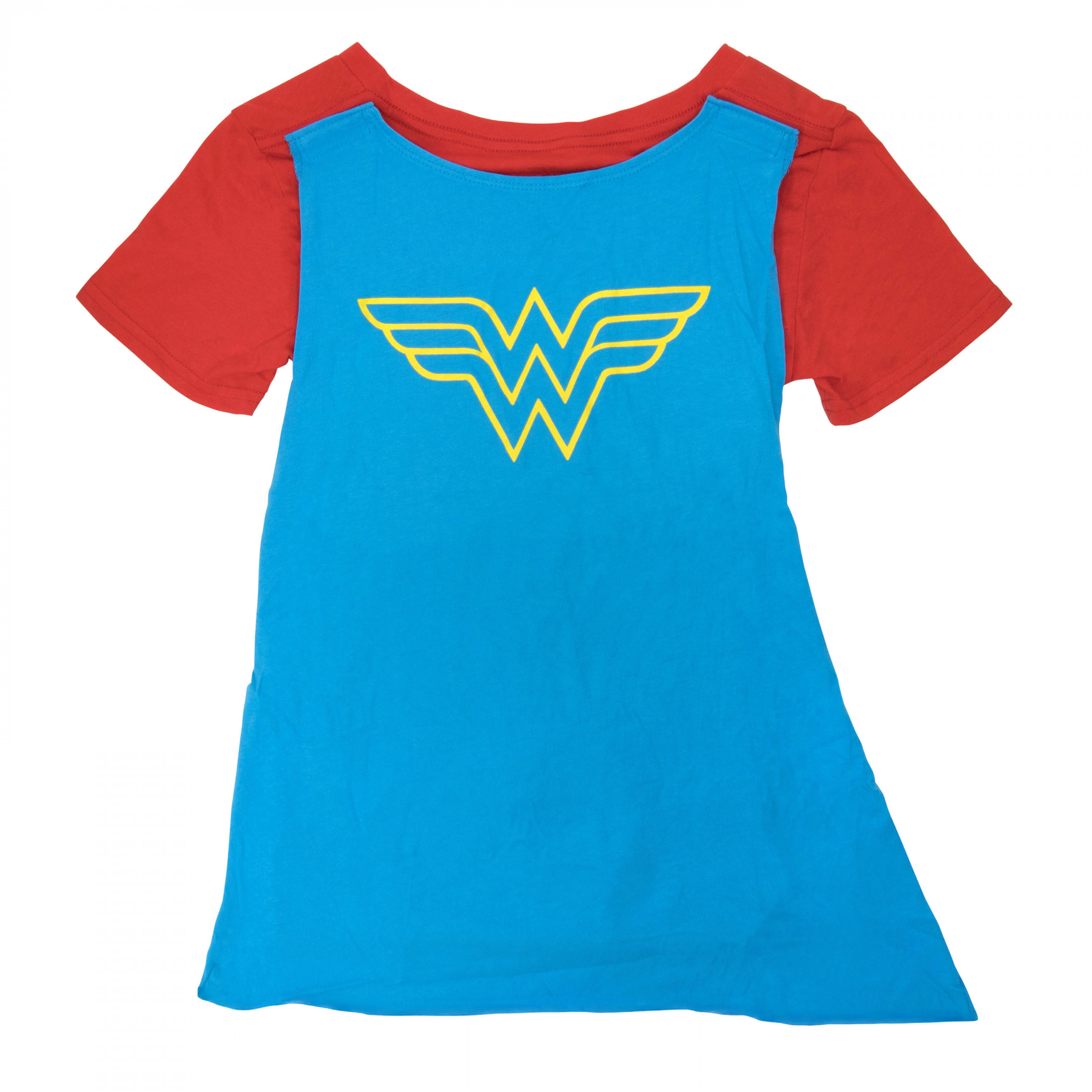 Wonder Woman Women's V-Neck Caped Costume T-Shirt