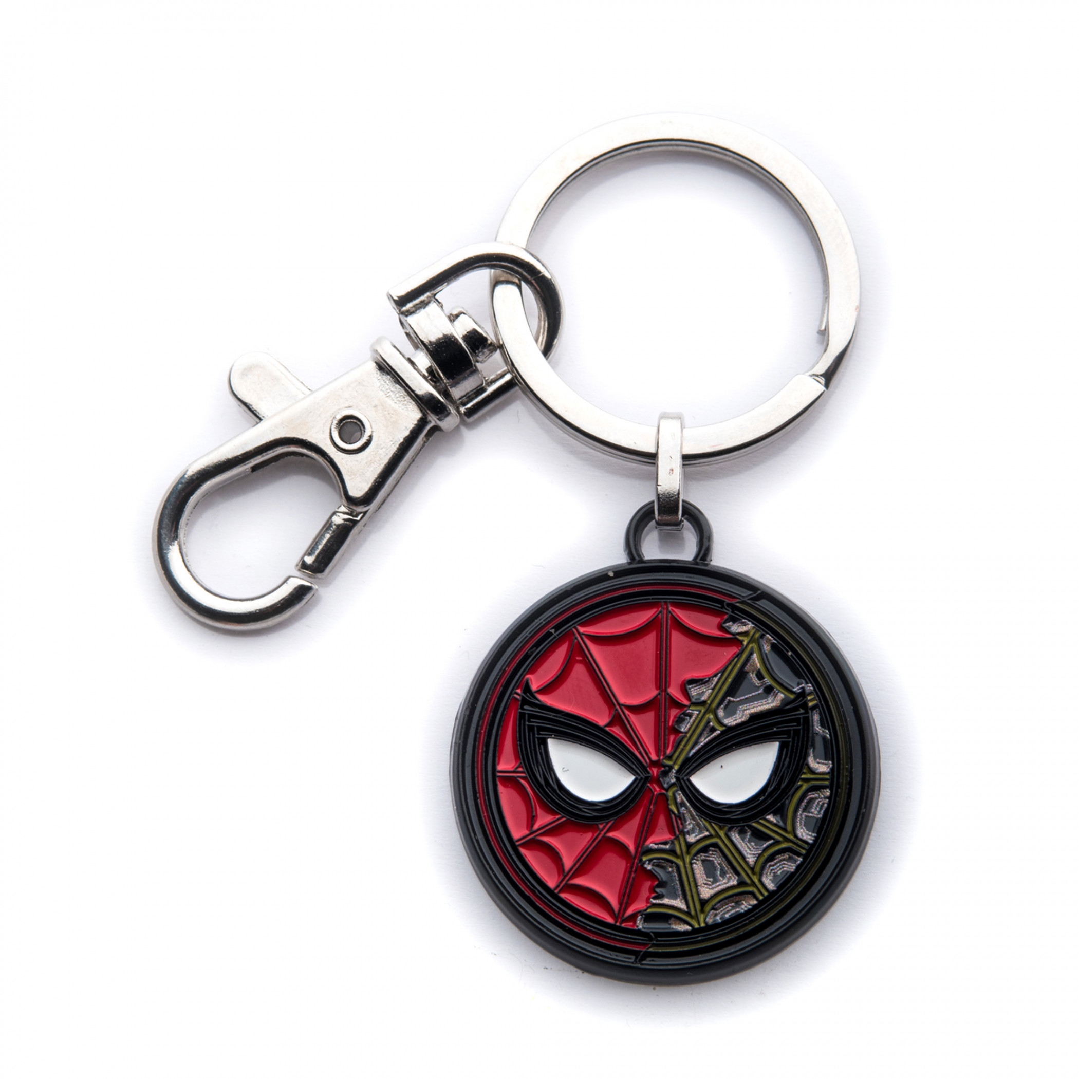 Spider-Man Split Mask Steel Keychain