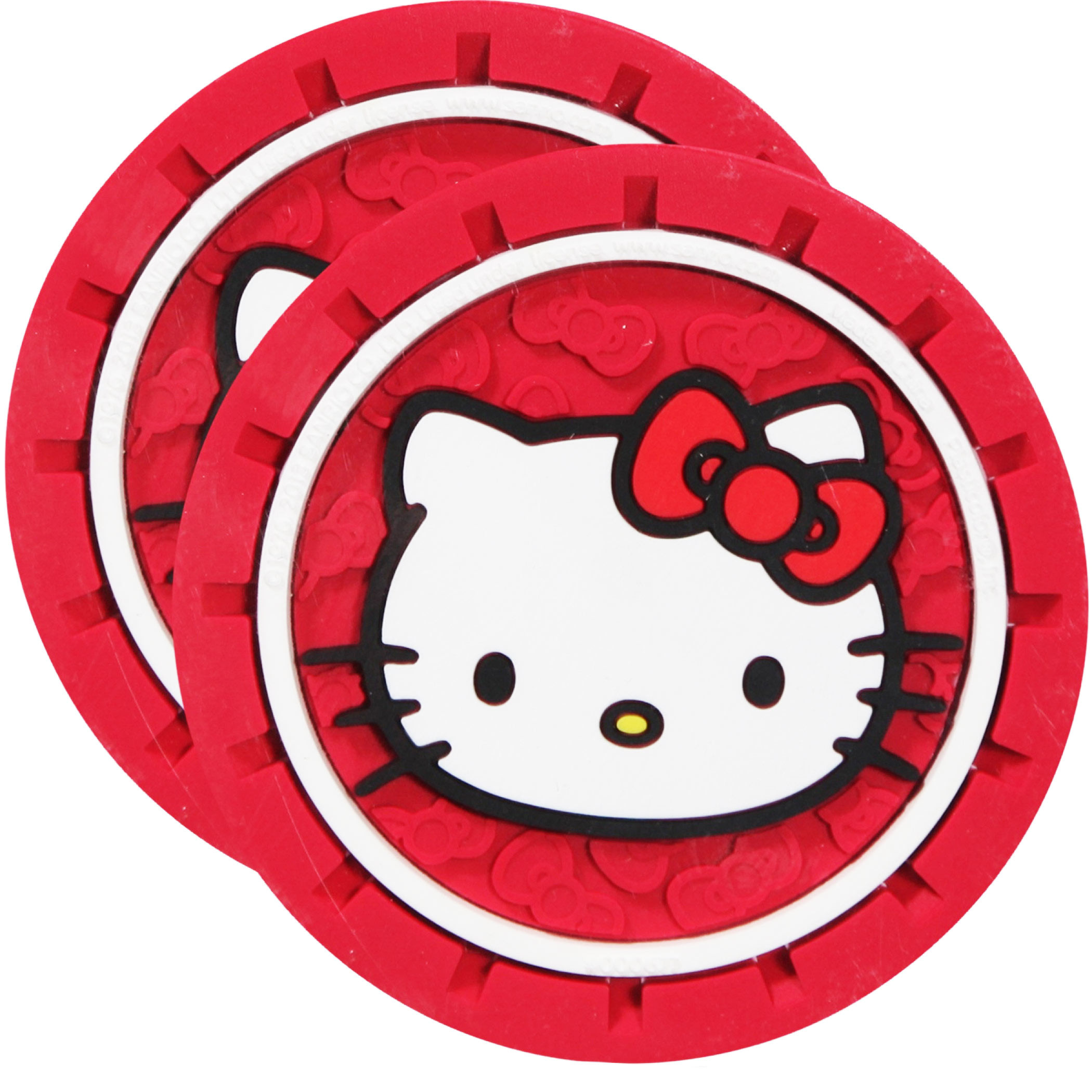 Hello Kitty Face Car Cup Holder Coaster 2-Pack