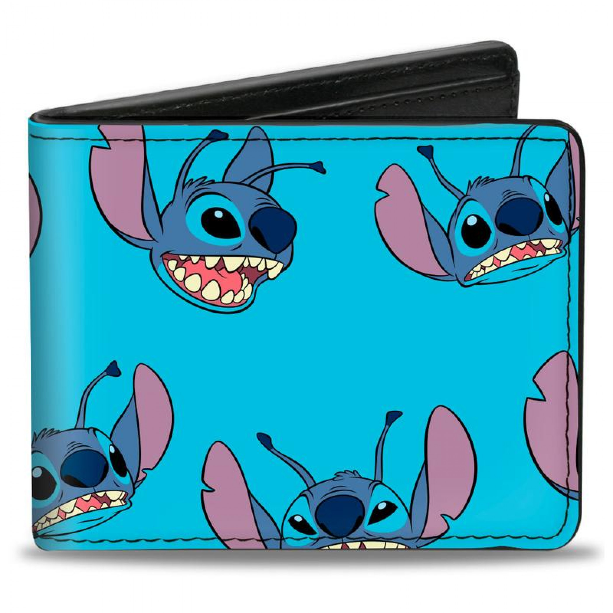 Disney Lilo and Stitch Expressions of Stitch Scattered Bi-Fold Wallet
