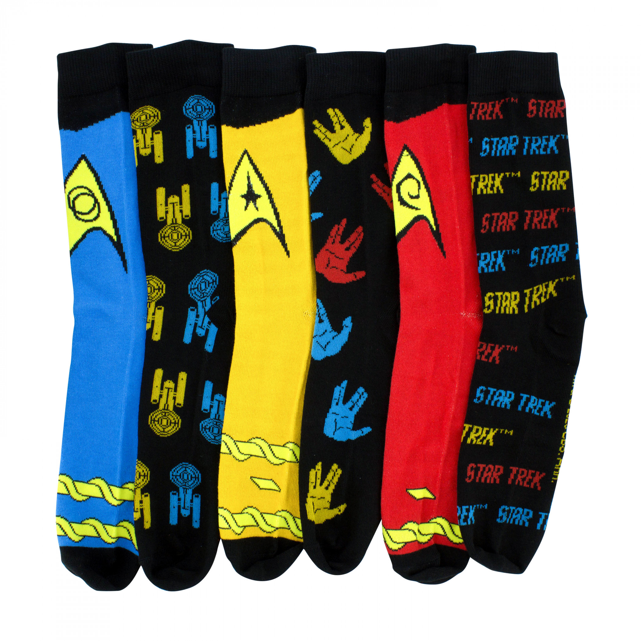 Star Trek Spock Assorted 6-Pack Crew Socks