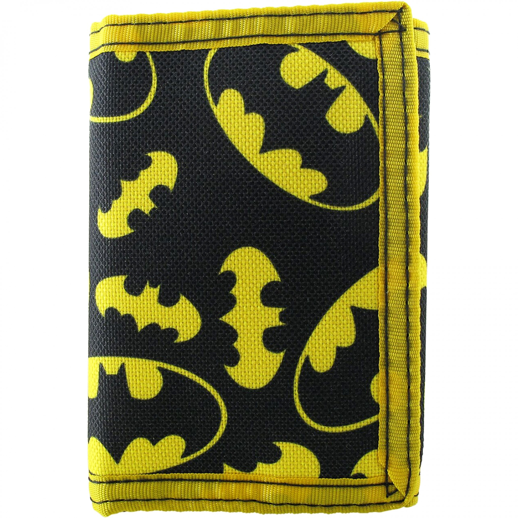 Official DC Comics Batman Tri-fold Wallet. Black With Batman Logo Print. Men's Style, Polyurethane, With Zip Coin Pocket.