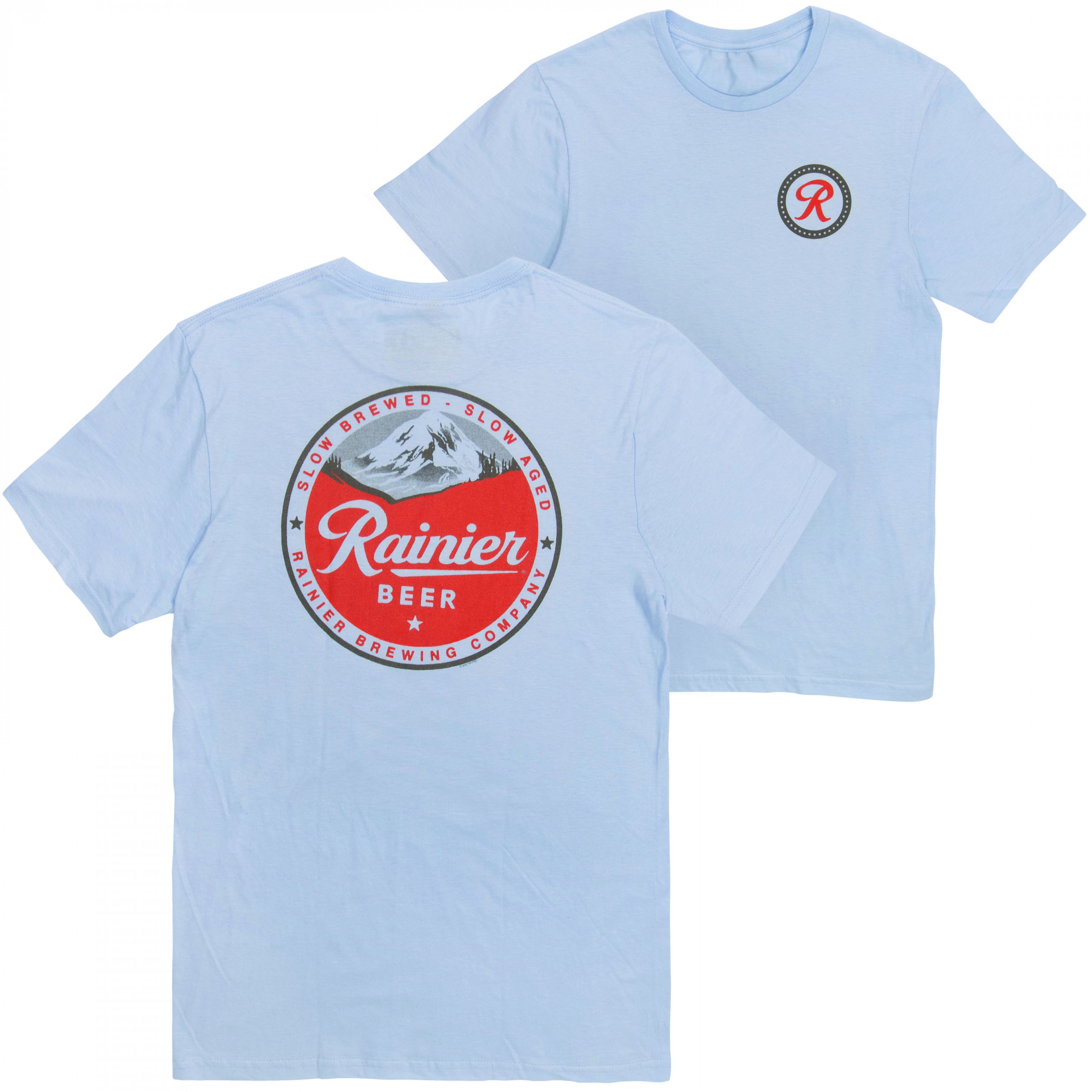 Rainier Vintage Logo Front and Back Print T-Shirt