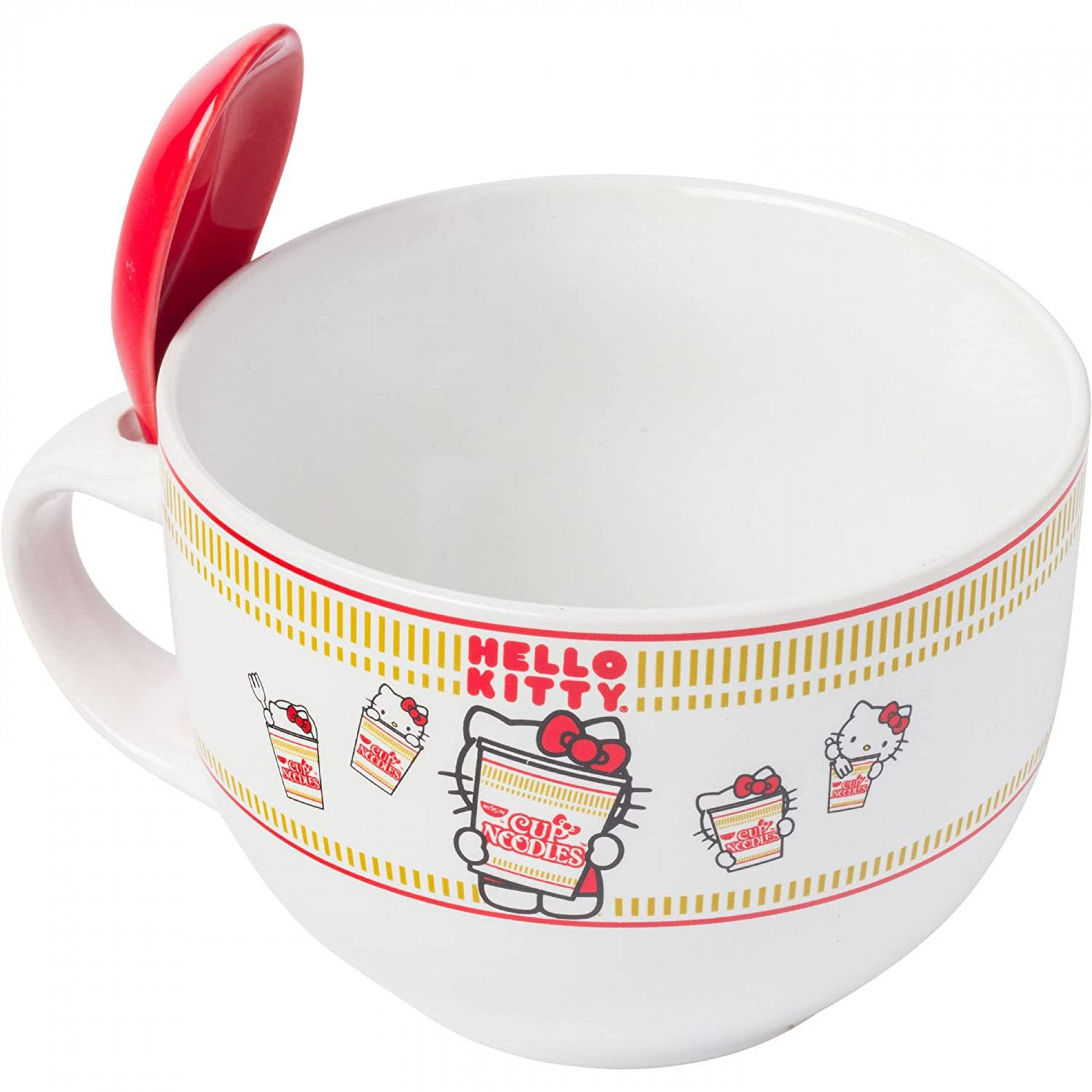 Hello Kitty X Cup Noodles Ceramic Soup Mug with Spoon