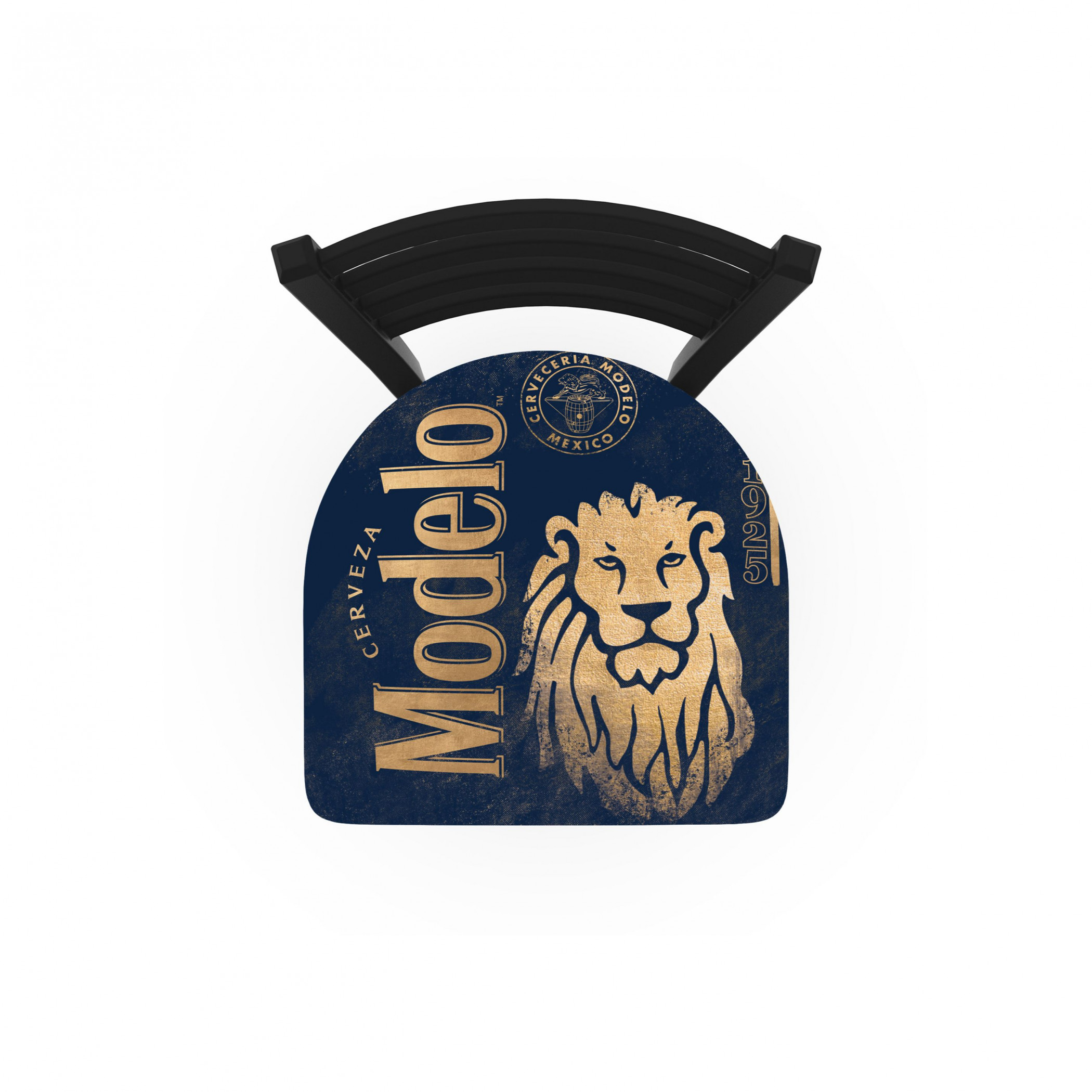 Modelo Especial Golden Lion Logo Bar Stool with Back Rest