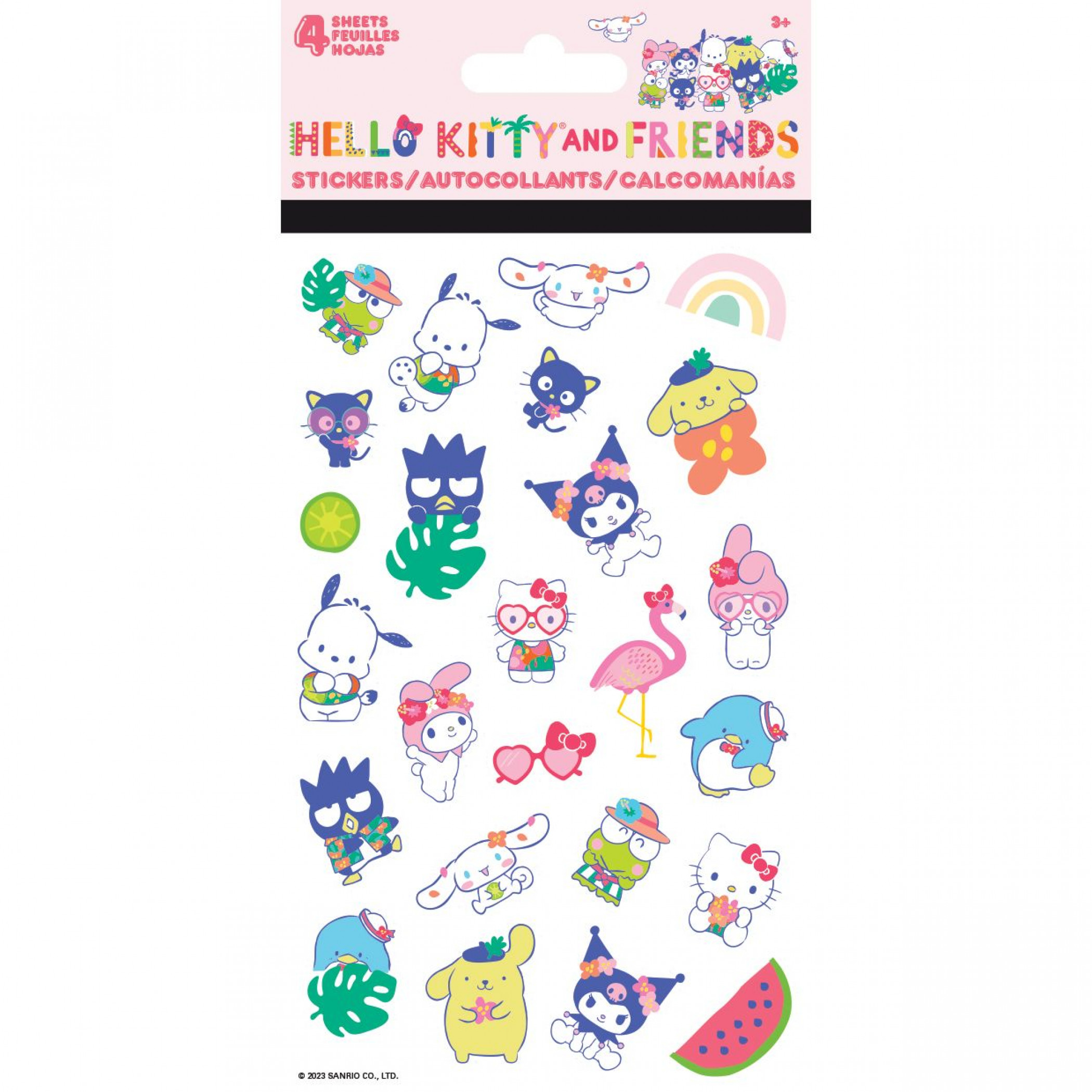 Hello Kitty and Friends Sanrio Tropical Summer Sticker Sheet