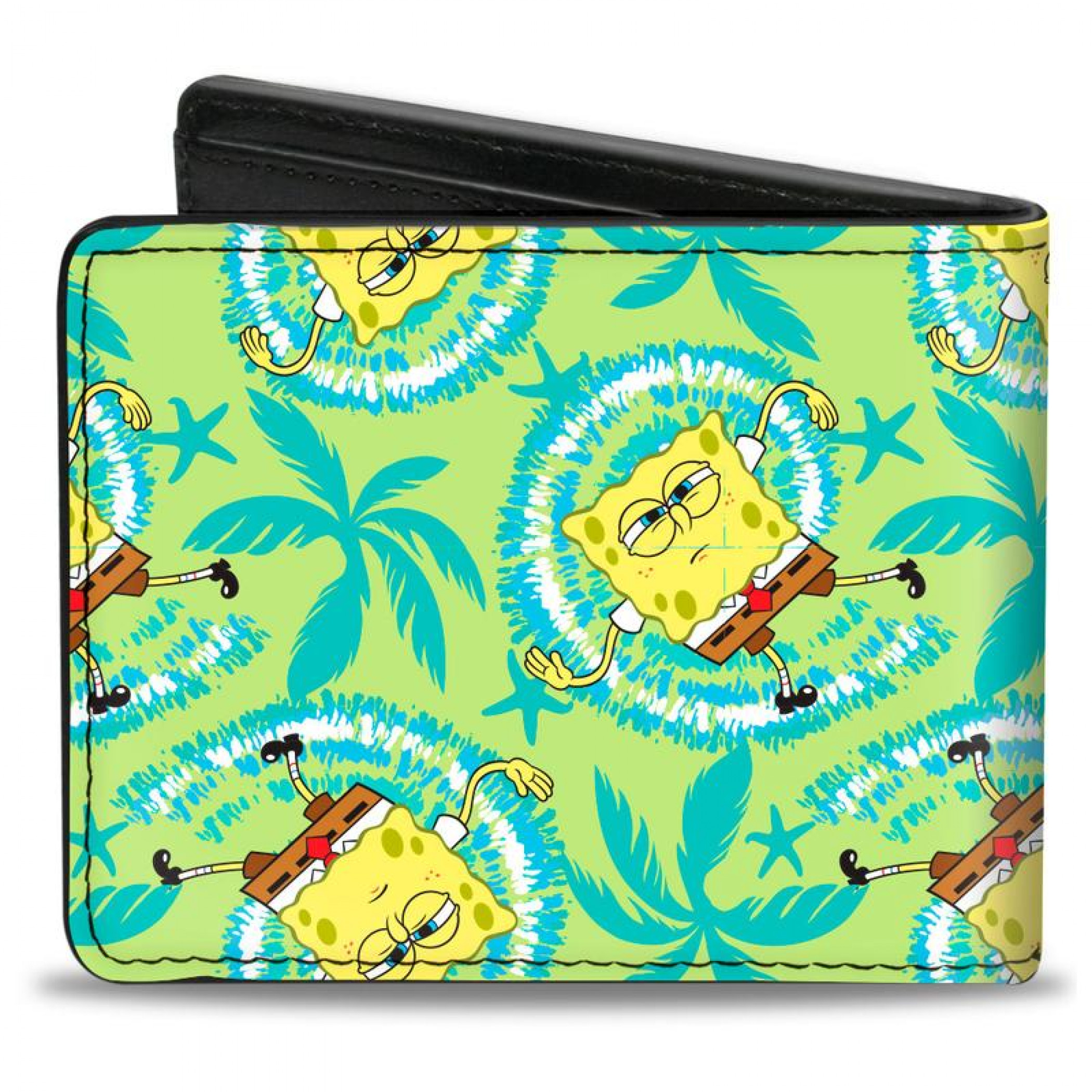 SpongeBob SquarePants Wavy Noodle Arm Pose Tropical Tie Dye Bi-Fold Wallet