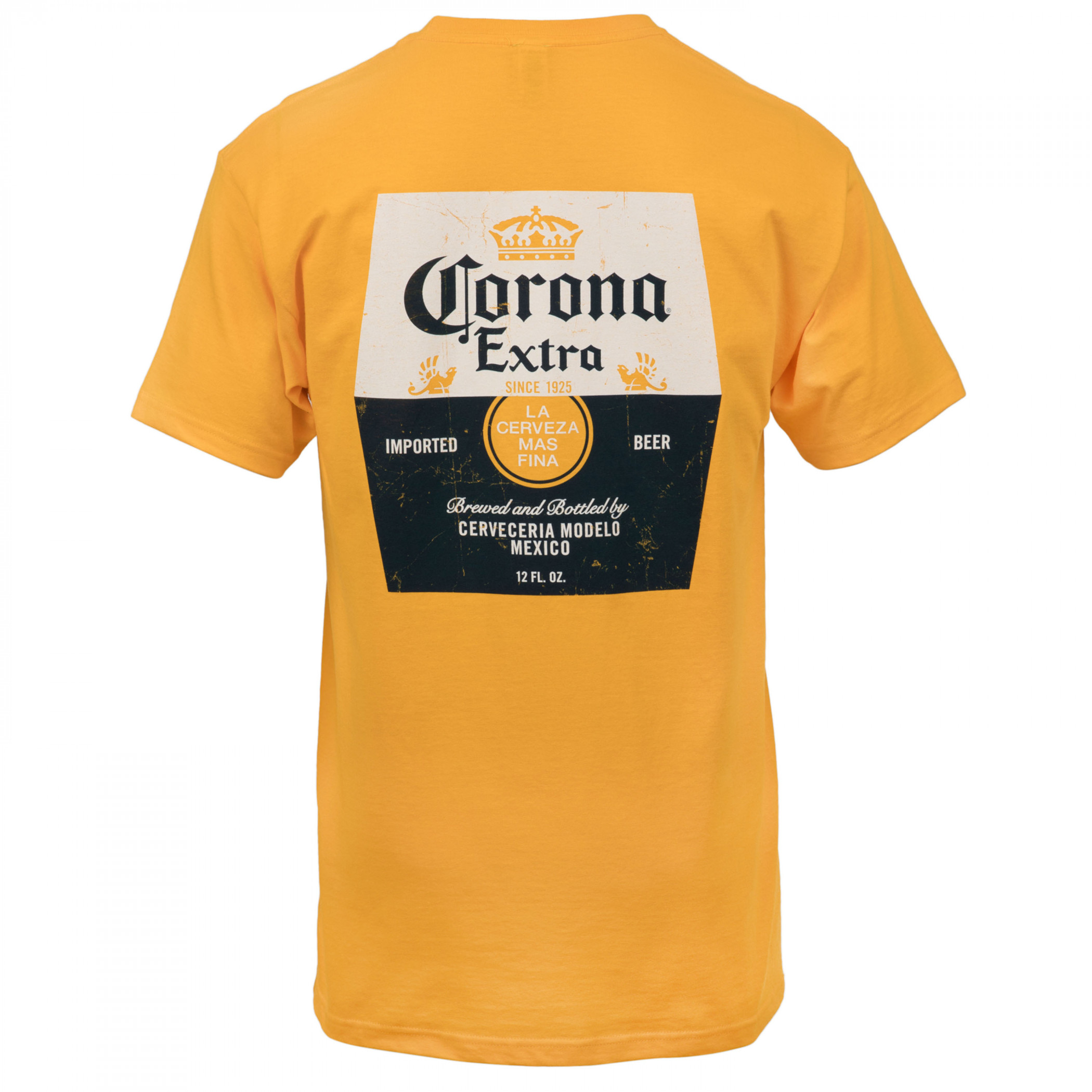 Corona Extra Distressed Label Front and Back Print T-Shirt
