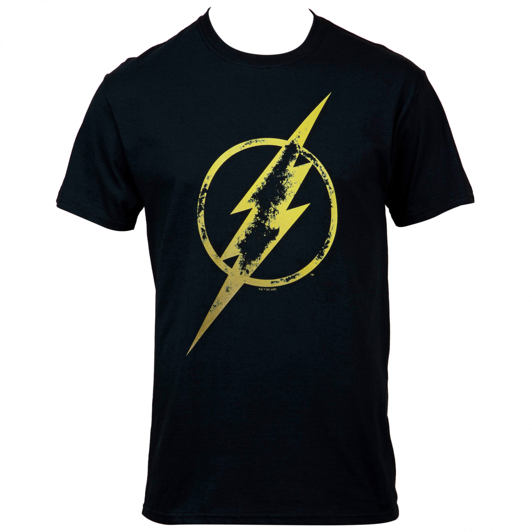 The Flash Logo Distressed Gold T-Shirt
