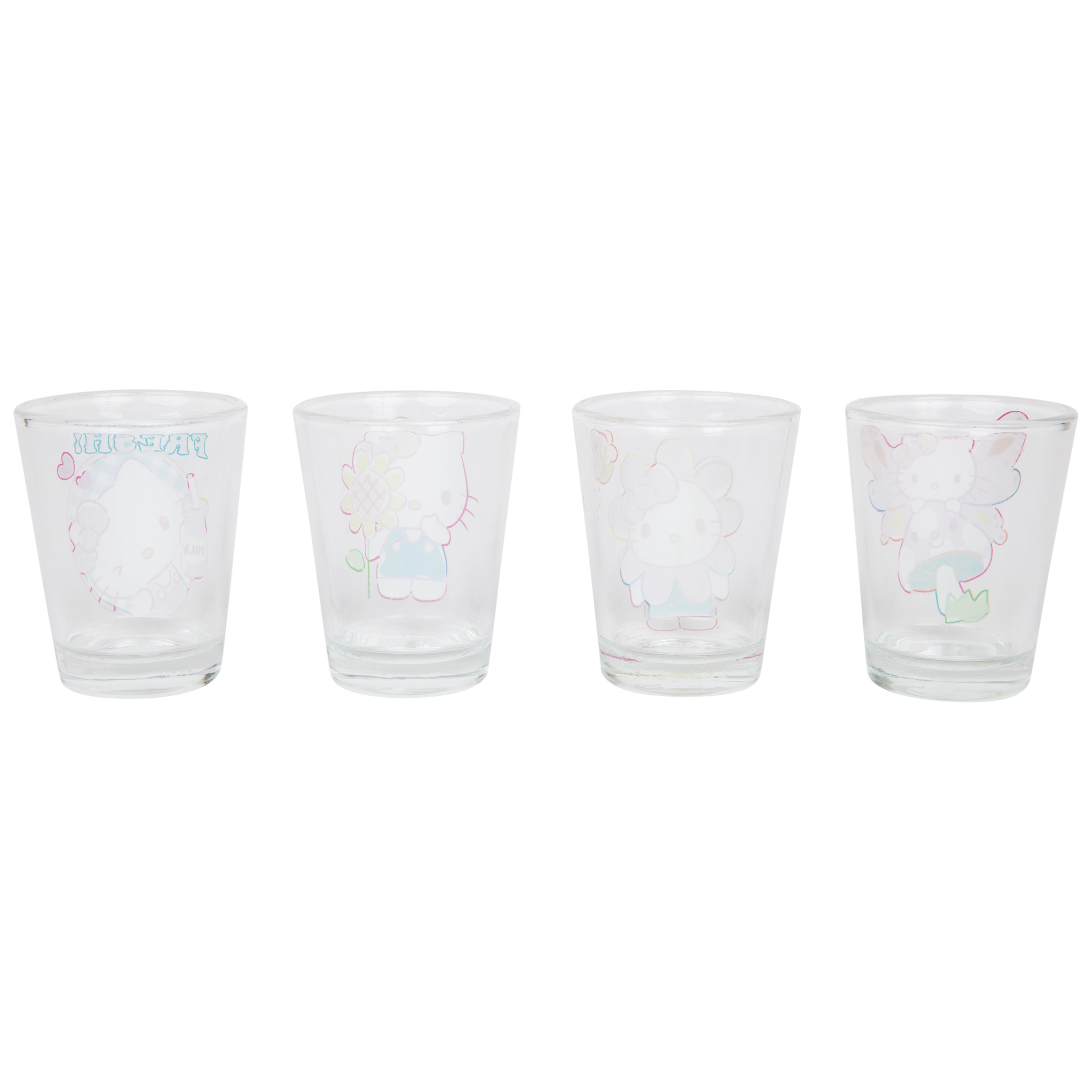 Hello Kitty Colorful Bows 4-Pack Shot Glass Set
