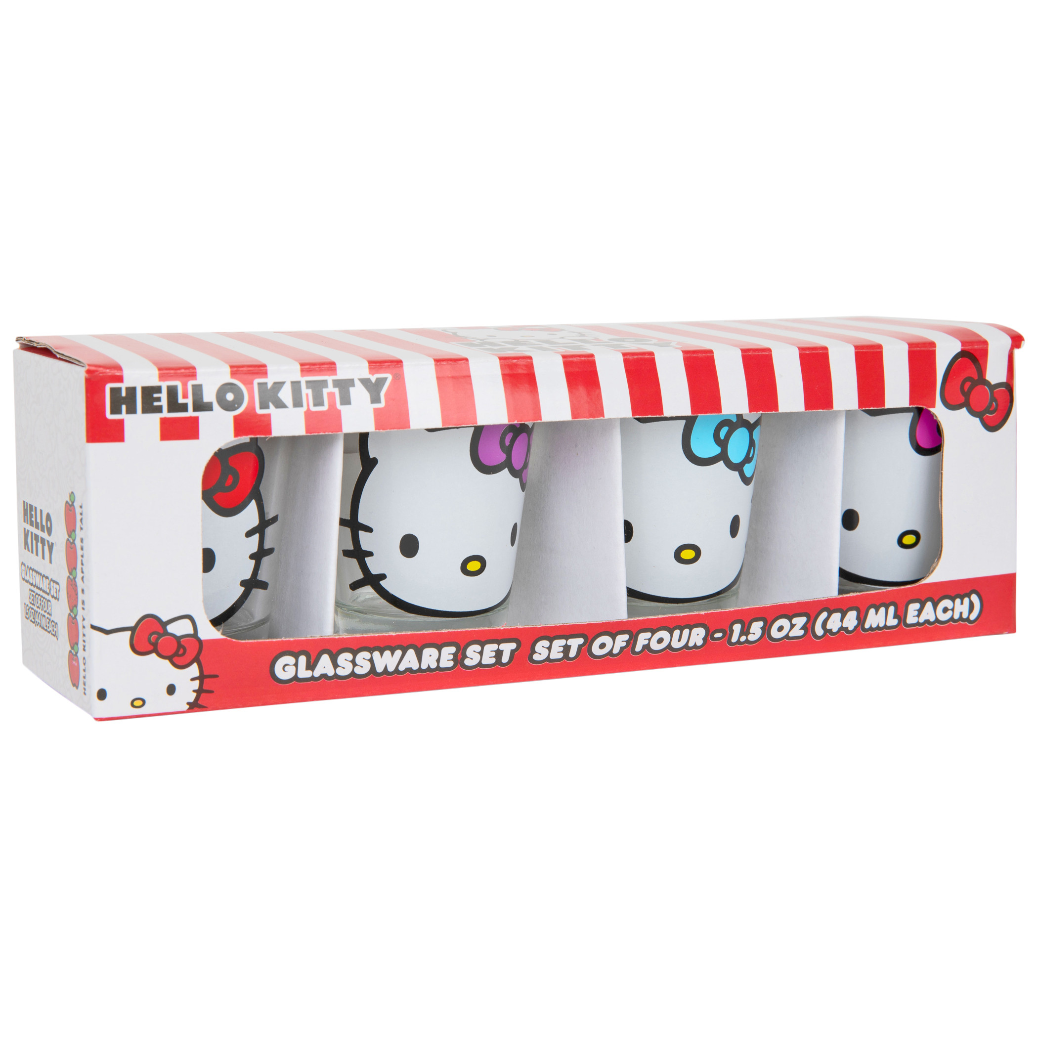 Hello Kitty Colorful Bows 4Pack Shot Glass Set