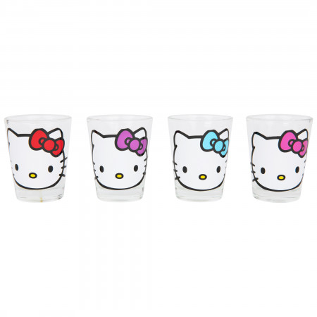 Hello Kitty Colorful Bows 4-Pack Shot Glass Set