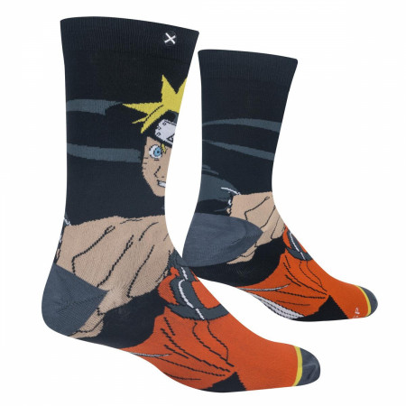 Naruto Shippuden Uzumaki Naruto Character Print Sublimated Crew Socks
