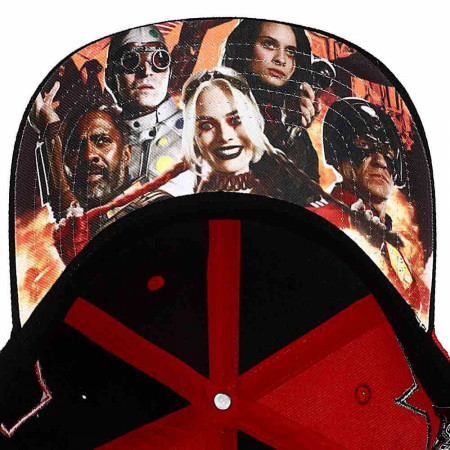 DC Comics The Suicide Squad Harley Quinn Chrome Logo Curved Snapback Hat