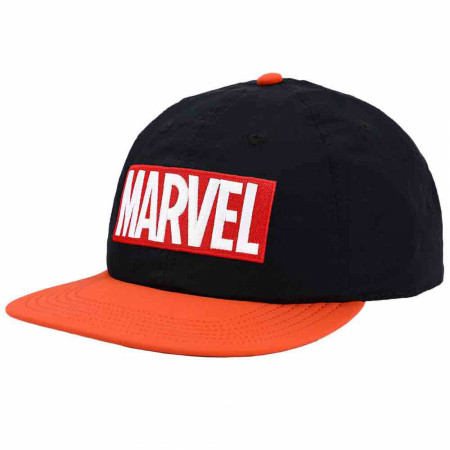 Marvel Comics Classic Embroidered Logo Flat Bill Snapback Hat