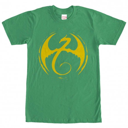 Marvel Teams Iron Fist Logo Green Mens T-Shirt