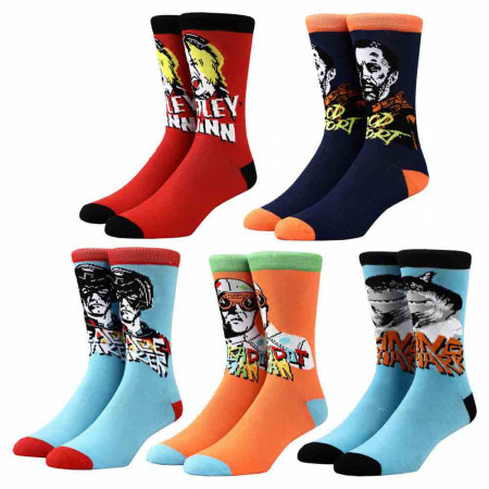 DC Comics Suicide Squad Variety Characters Mixed Art Crew Socks 5-Pack