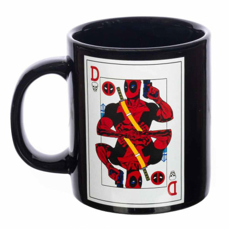 Deadpool Card Black Ceramic Mug