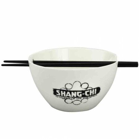 Marvel Comics Shang-Chi Logo Ramen Bowl with Chopsticks