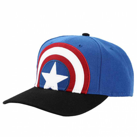 Marvel Captain America Large Logo Embroidered Pre-Curved Snapback Hat