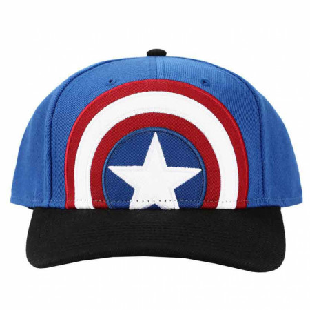 Marvel Captain America Large Logo Embroidered Pre-Curved Snapback Hat