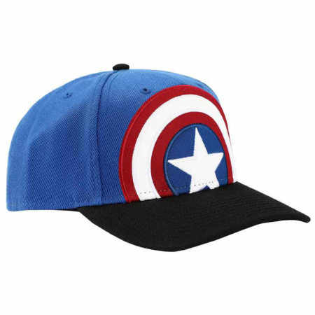 Marvel Captain America Large Logo Embroidered Pre-Curved Snapback Hat