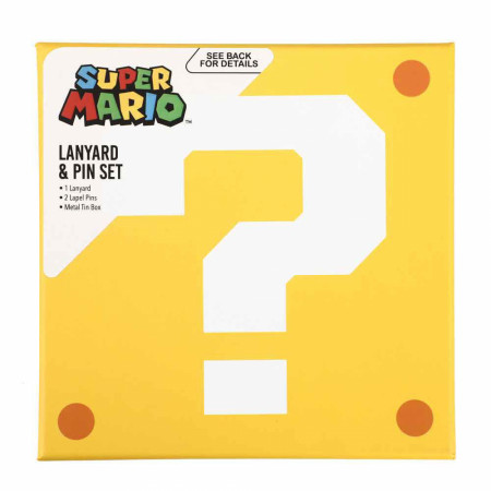 Nintendo Super Mario Lapel Pins & Rubber Charm Lanyard Set