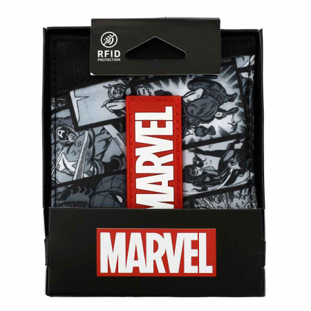 Marvel Comics Logo Digital Print and Patch Bi-Fold Wallet