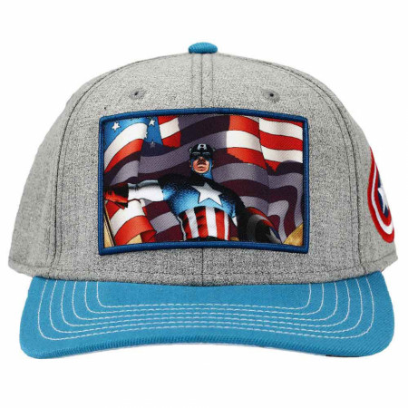 Captain America Embroidered Shield Patch Pre-Curved Snapback Cap