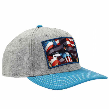 Captain America Embroidered Shield Patch Pre-Curved Snapback Cap