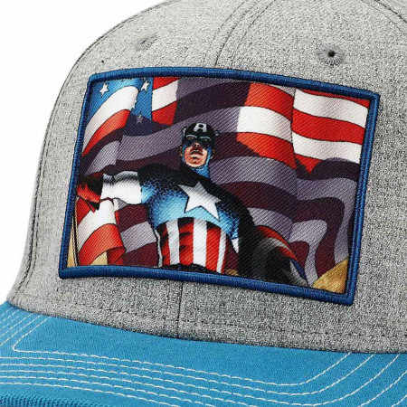 Captain America Embroidered Shield Patch Pre-Curved Snapback Cap