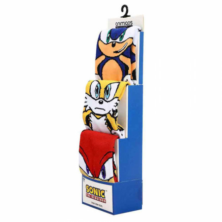 Sonic The Hedgehog, Tails and Knuckles 3-Pair Pack of Crew Socks